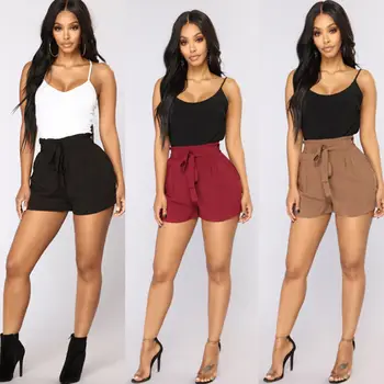 

Women Summer Casual Loose Shorts Hot Bow Beach High Waist Short Trousers
