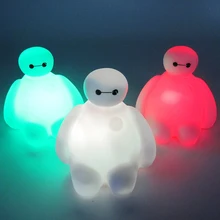 7 Color Changing Big Hero 6 Cartoon BayMax LED Night Light Table Desk Lamp Bedroom Decoration Amazing Kids Baby Toy Gift