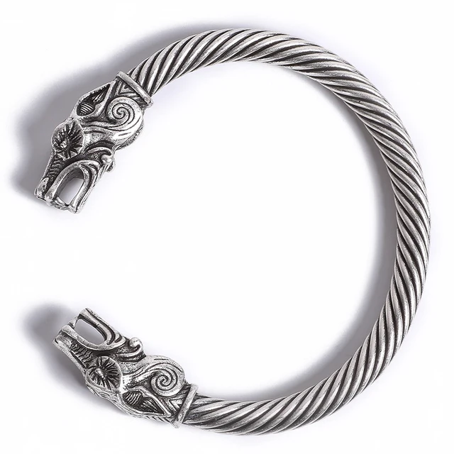 Viking Wolf Dragon Tin Bracelet Coyote Bangle Pagan Nordic Wolves Viking Wolf Dragon Tin Bracelet Coyote Bangle Pagan Nordic Wolves Cuff