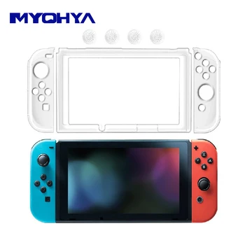 

MYOHYA 7 in 1 Crystal Back Protection Case Anti-scratch Dustproof Hard Shell Cover for Nintend Switch NS NX Joy-Con Controller