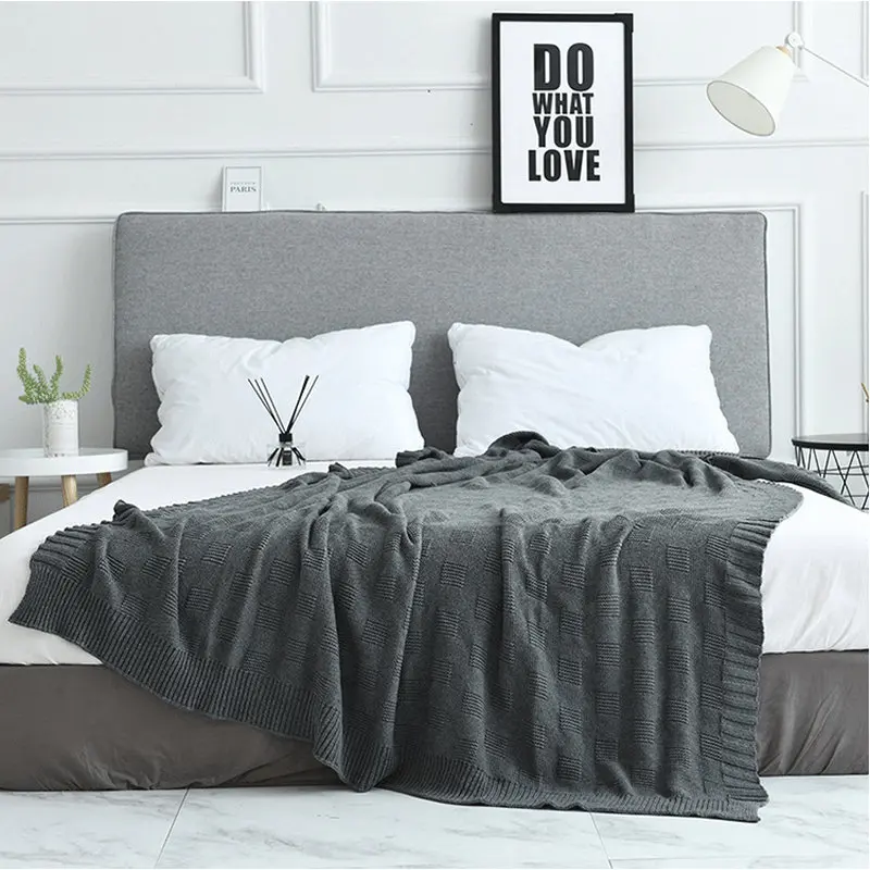 

Fashion Cotton Super Soft Blanket Aircraft Sofa Use Office Children Blanket Towel Mesh Travel Portable Car Travel Cover Blanket