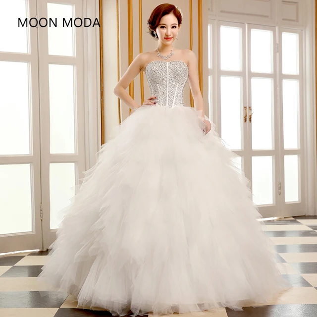 Summer Wedding Dress 2017 New White Bra Palace Korean Small Tail Summer Wedding Dress 2017 New White Bra Palace Korean Small Tail Word Shoulder Princess Diamond