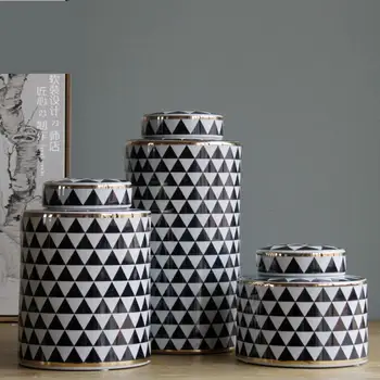 

Home Furnishings Jingdezhen Ceramics Gold Home Furnishings European porcelain Jar Ornaments Home Decor porcelain ceramic jar