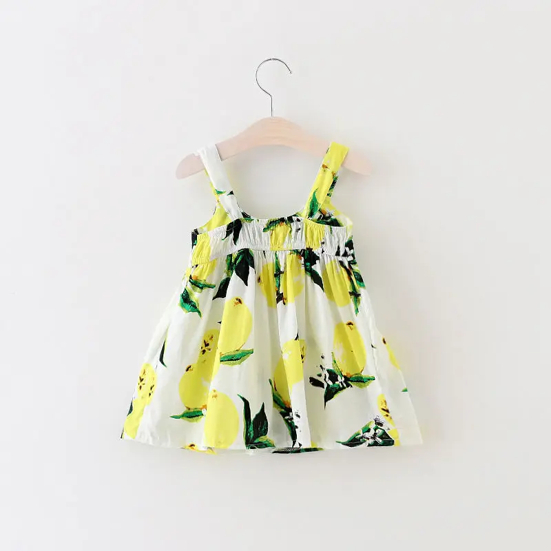 2017 New Baby Dress Infant Girl Dresses Lemon Print Baby Girls
