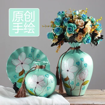 

Home Furnishing jewelry TV cabinet cabinet European three piece ceramic vase retro minimalist living room decoration