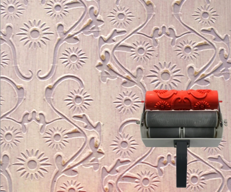 

Wall art paint patterned roller for wall decoration 7 inch rubber roller no.132