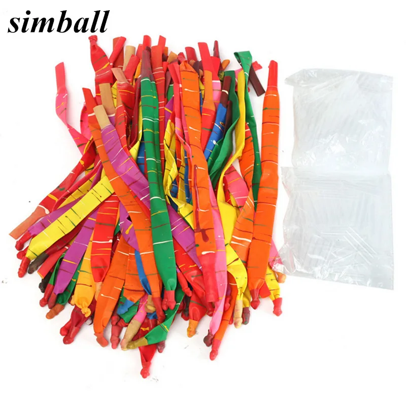 

50pcs Latex Balloons Air Balloons Rocket Ballon Assorted Colors Long Rocket Balloons With Plastic Tube Birthday Party Supplies