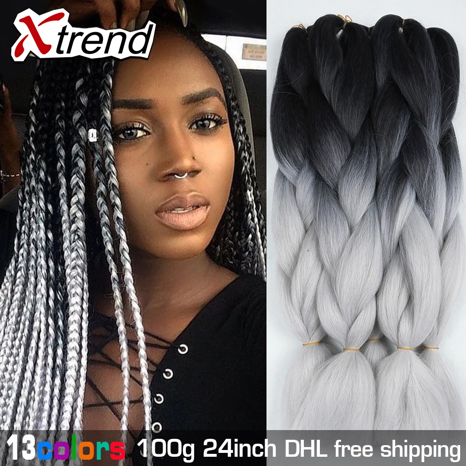 8piece 24inch 100g Ombre Kanekalon Braiding Hair Extensions Two
