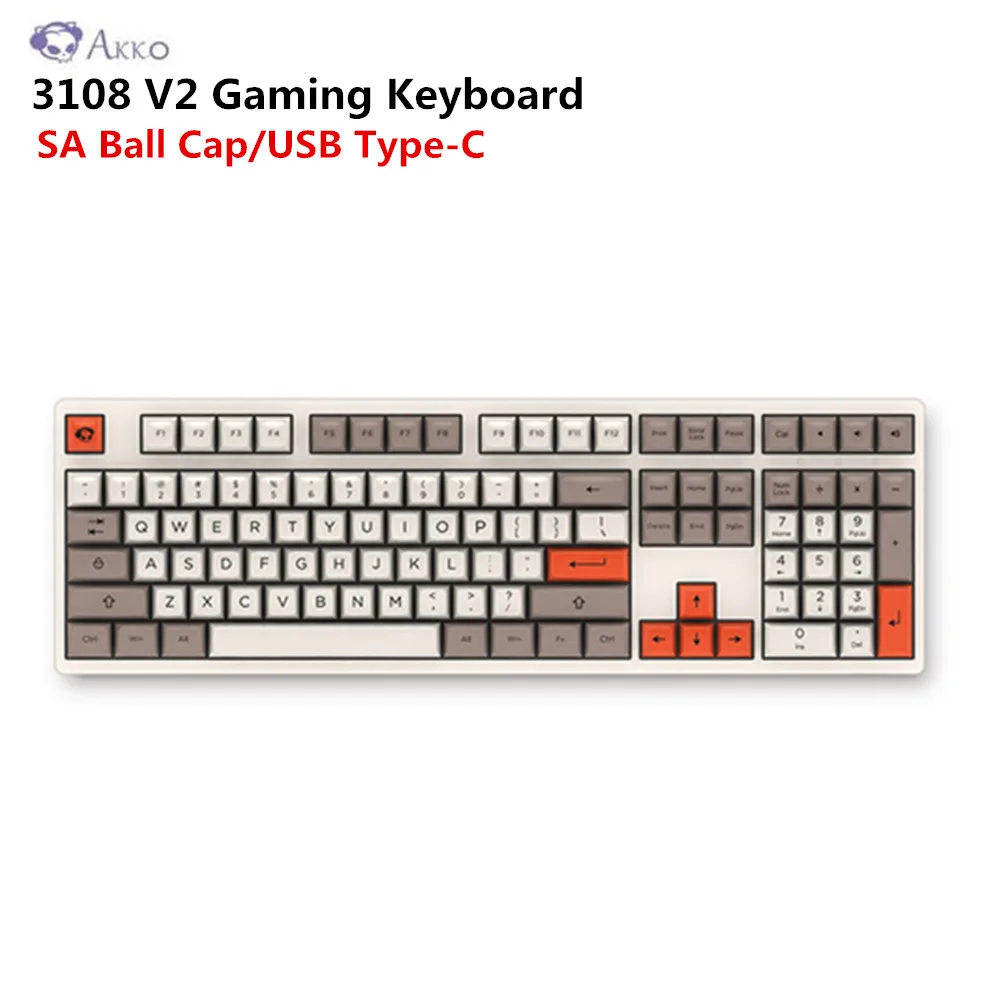

AKKO 3108 V2 Gaming Retro Mechanical Keyboard Steam Engine Wired Type-C Connection 108 Keys Cherry Switch with SA Ball Cap