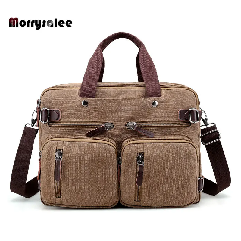 Многофункциональная Мужская Холщовая Сумка, дорожная сумка, сумка-мессенджер, большая вместительность, через плечо, мужские повседневные сумки - Color: Brown