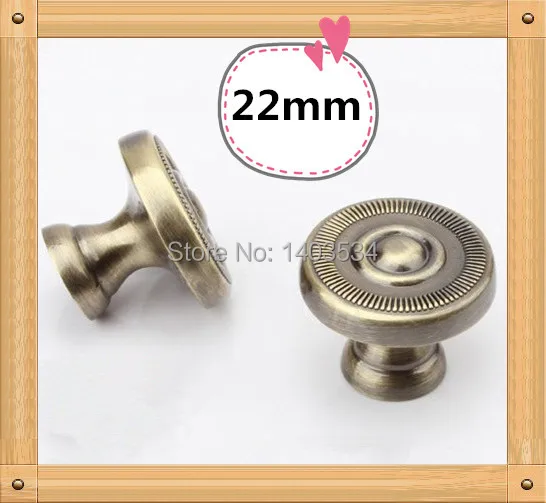 Dia. 22mm Antique brass color Zinc Alloy Kitchen Furniture knob antique