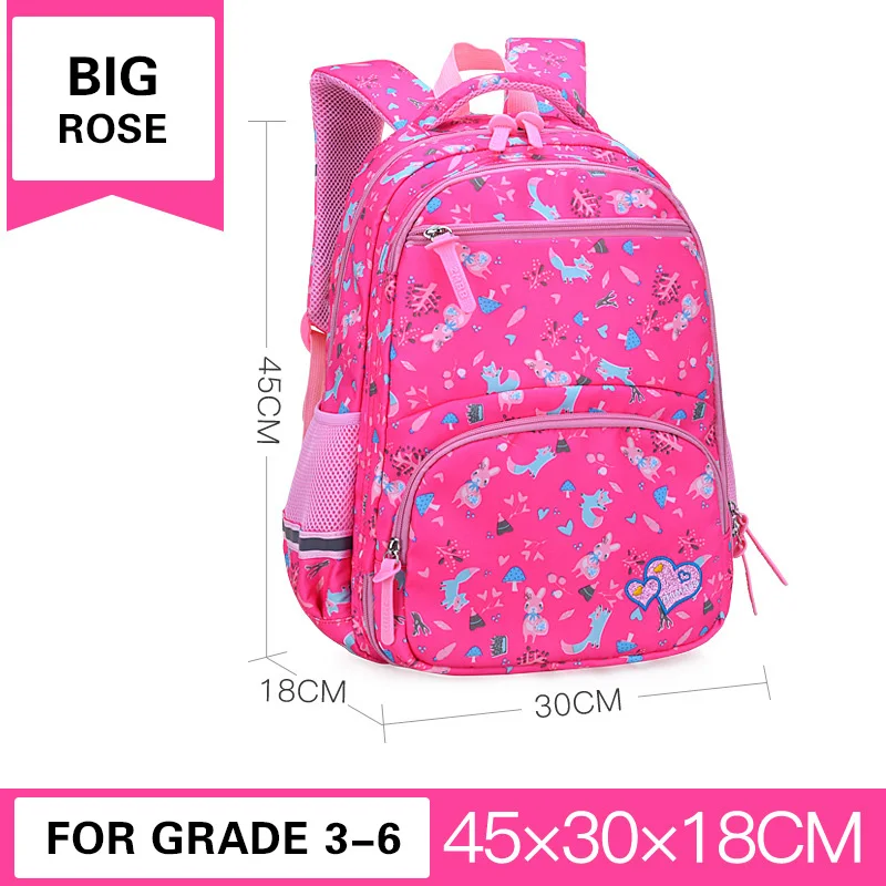 Милые школьные сумки с цветочным рисунком для девочек, Большой Вместительный мультяшный рюкзак для подростков, рюкзак для детей, школьные рюкзаки для начальной школы - Цвет: Big-Rose