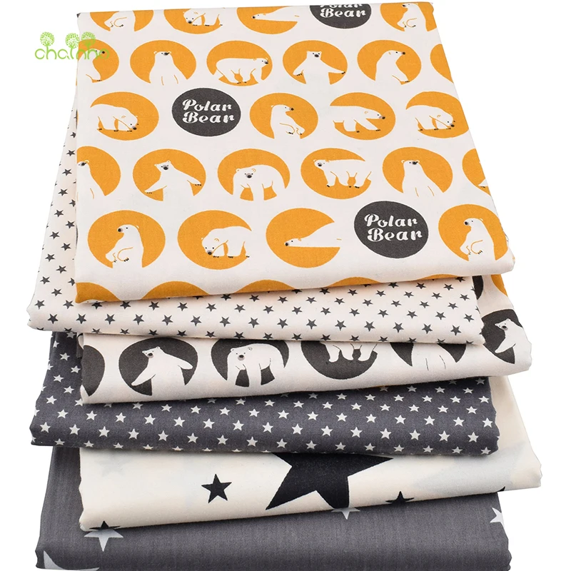 Chainho твиловая, хлопковая ткань, Лоскутная Ткань с героями мультфильмов, DIY швейная стеганая одежда для детей и детей, 6 шт./партия