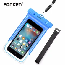 FONKEN IPX8 водонепроницаемая сумка светящиеся спортивные сумки для плавания под водой телефон с повязкой на руку чехол для телефона 6,0 дюймов сухая сумка