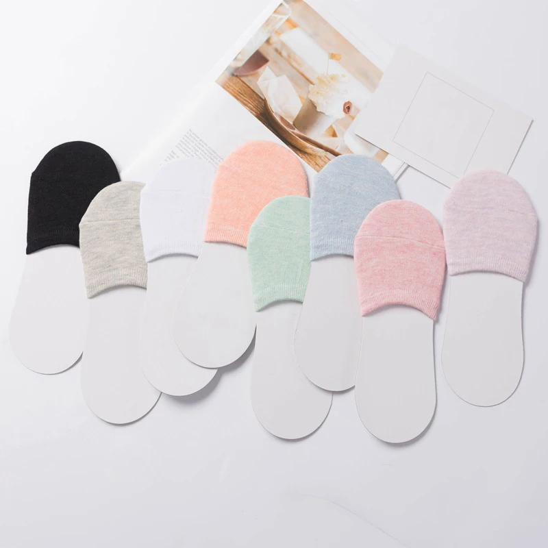 

2019 Women Simple Solid Sock Slippers Half Grip Foot Toe Socks Summer Thin Invisible Socks Feet Women's Fashion Socking Female