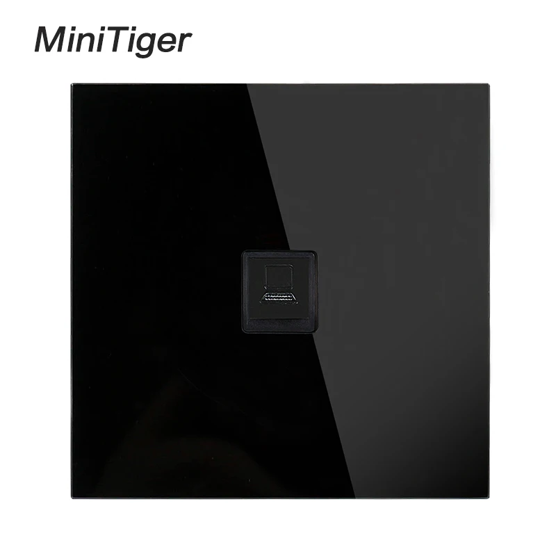 Белая Роскошная прозрачная панель Minitiger из закаленного стекла RJ45 Интернет разъем