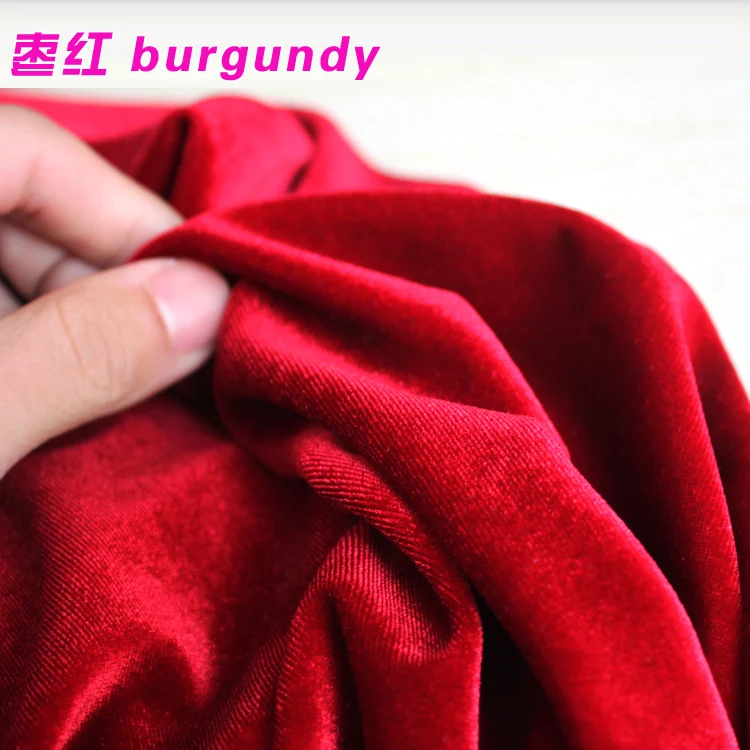

Burgundy Silk Velvet Fabric Velour Fabric Pleuche Fabric Clothing Fabric Evening Wear Sports wear Sold By The Yard