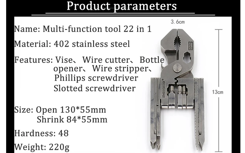 Outdoor Tool Set Multifunction Pliers Bottle Opener Screwdriver Repair Tool wrench