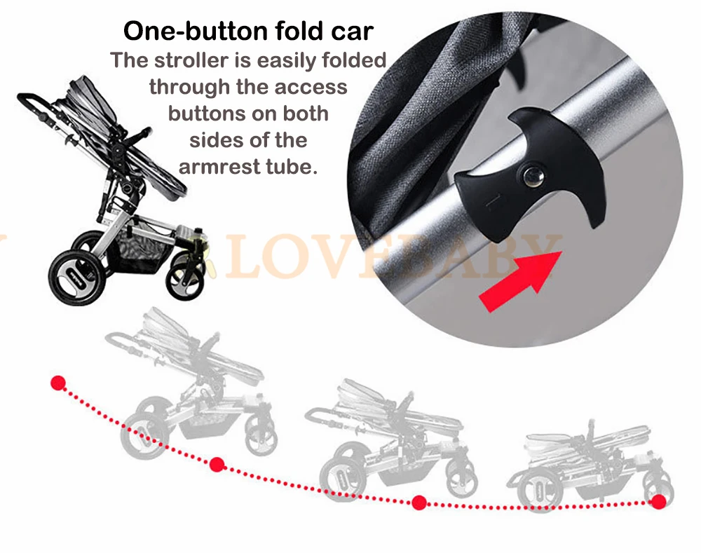 IIILOVEBABY/Детская Коляска 2 в 1, детская коляска, легкий складной ремень для переноски, сиденье для лежа, популярная детская коляска на четырех колесах для мамы