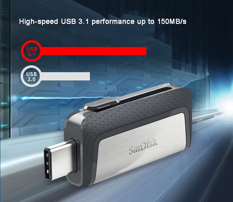 SanDisk TYPE-C USB3.1 двойной интерфейс OTG флэш-накопитель высокоскоростные флешки 32 Гб 64 Гб 128 ГБ 256 ГБ USB3.0 карта памяти для ПК