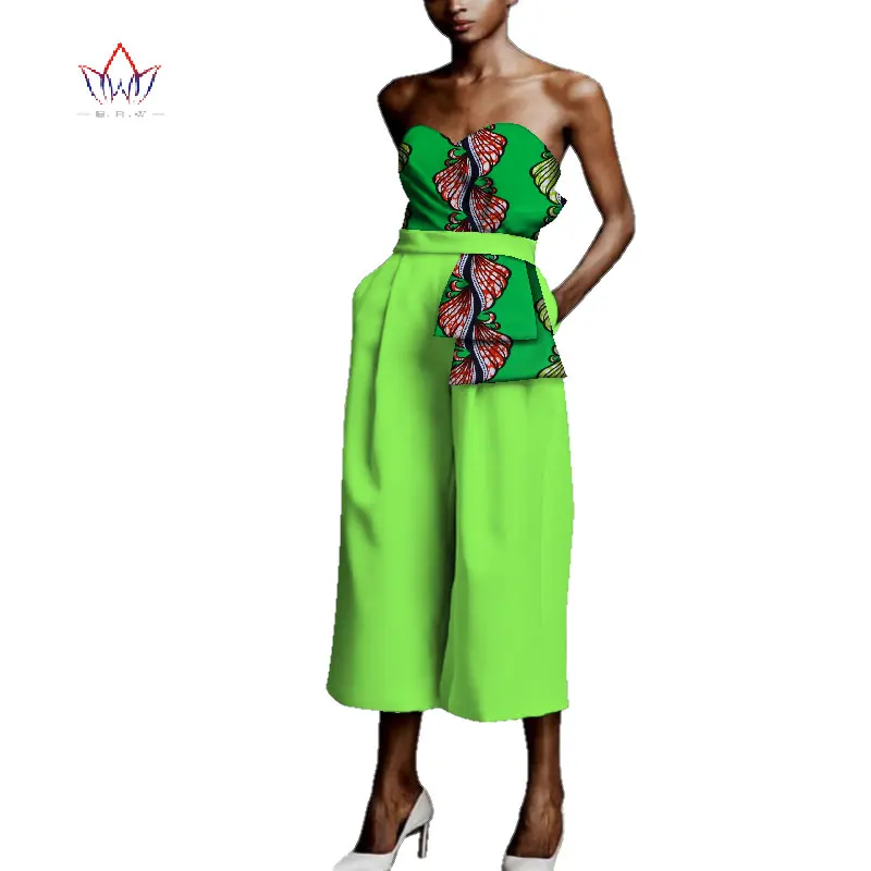 Комбинезон в африканском стиле, боди для женщин, Дашики, длина по щиколотку, Африканский принт, комбинезон, элегантная африканская одежда, WY3951