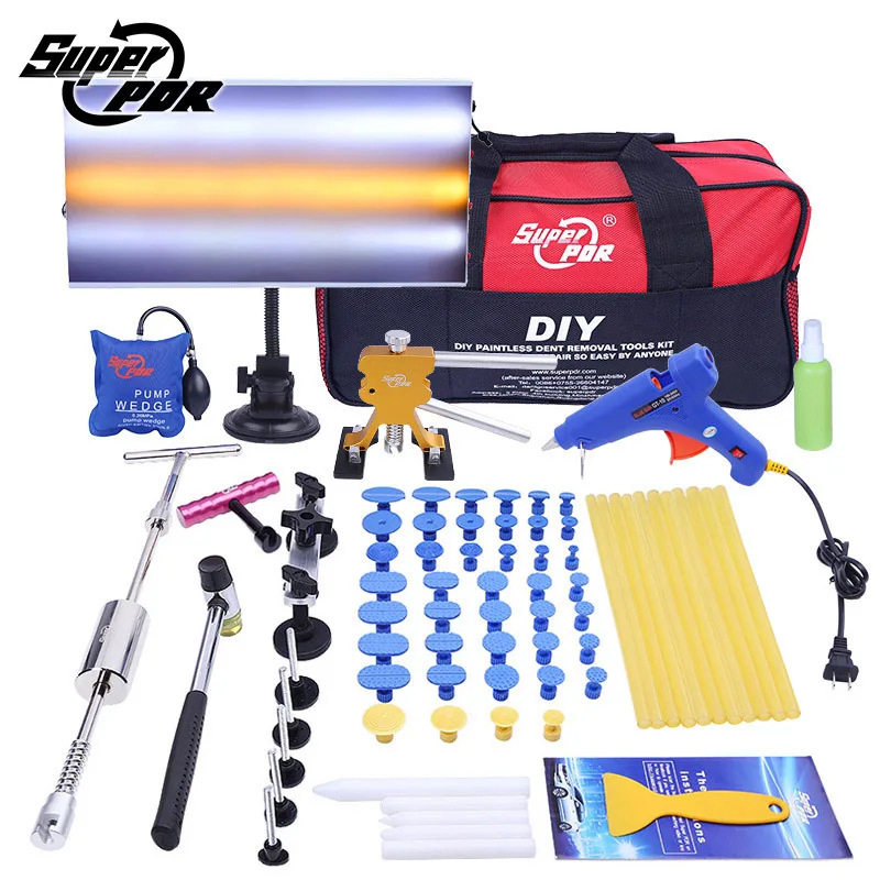 

PDR tools Dent Removal Tool set Slide Hammer Aluminum lamp board Dent Puller glue gun 69pcs auto body dent repair tool kit