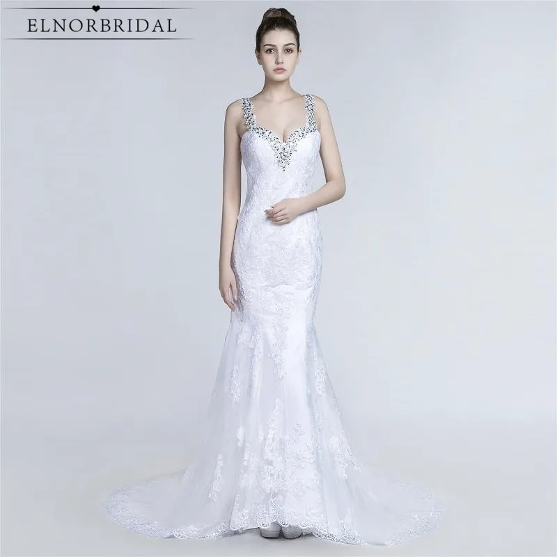 Modest Backless Mermaid font b Wedding b font Dresses 2017 Robe De Mariee Beading Lace font