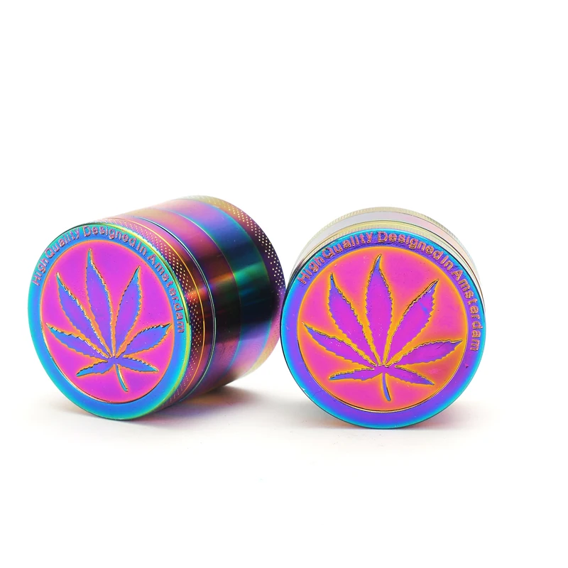 

Metal Zinc Alloy 40mm Tobacco Grinder Rainbow Color Beautiful Herb Herbal Spice Mill Crusher Smoking Pipe Accessories Grinder