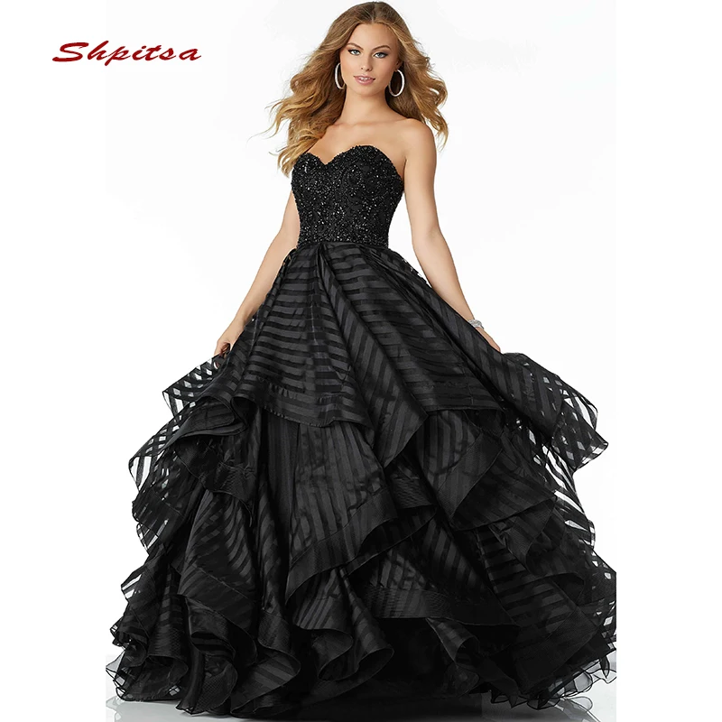 2019 Black Quinceanera Dresses Ball Gown Sweet 16 Puffy ...