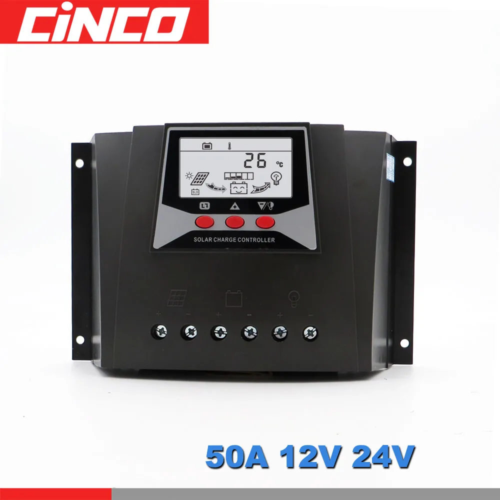 

PWM 50AMPS 12V 24V 50A Solar Charger Regulators Auto Backlight LiFePO4 lithium Battery 3.2V 3.7V