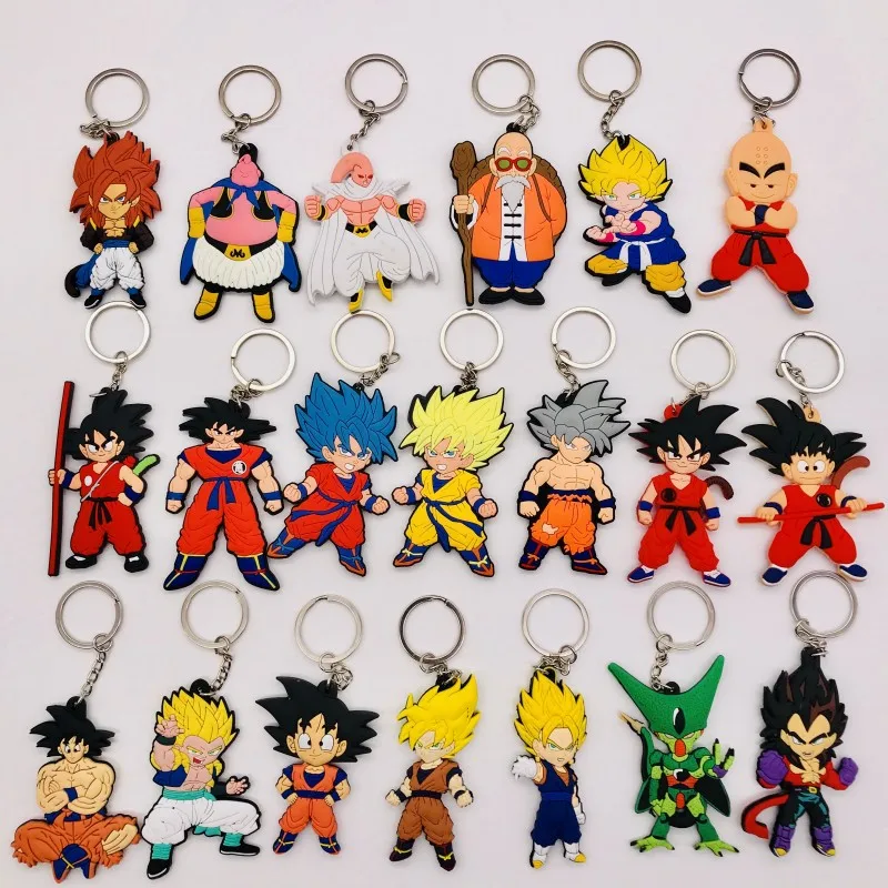 Randomly Lot of 10 Anime Cartoon Metal Keychain Key Ring Xmas Gift Set