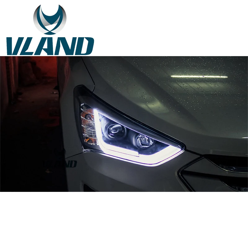 VLAND Заводская Автомобильная фара для hyundai IX45 светодиодный головной светильник 2013 новинка Santa Fe головной светильник DRL H7 ксеноновая лампа