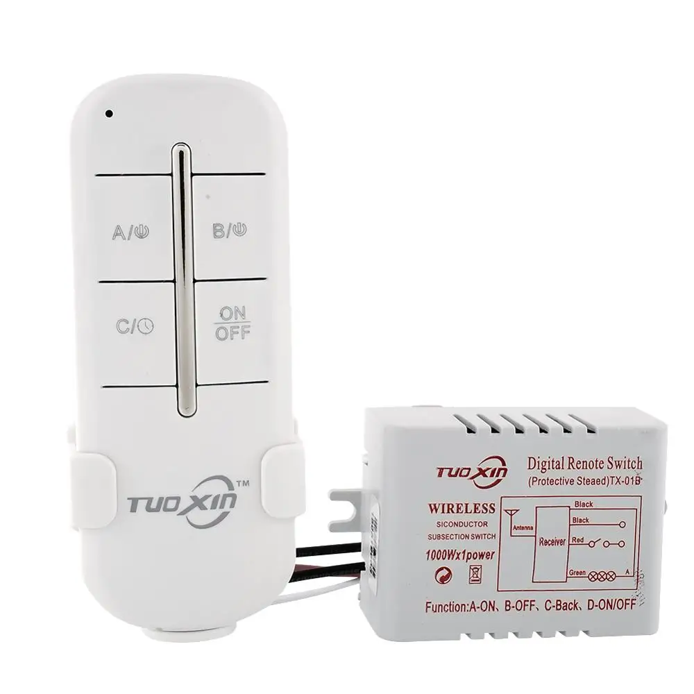 1 Channel Way ON/OFF Digital 220V Wireless Light Garage Wall New Switch