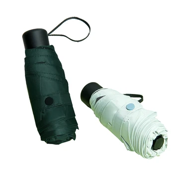 

Simple Mini Five Folding Umbrella Rain Women Black Coating Anti UV Protection Parasol 8K Outdoor Pocket Sun Umbrella Paraguas