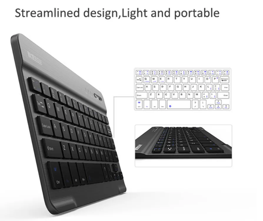 8/9/10 pulgadas мини Bluetooth клавиатура Беспроводной для iPad Apple iPhone планшет Android смартфоны