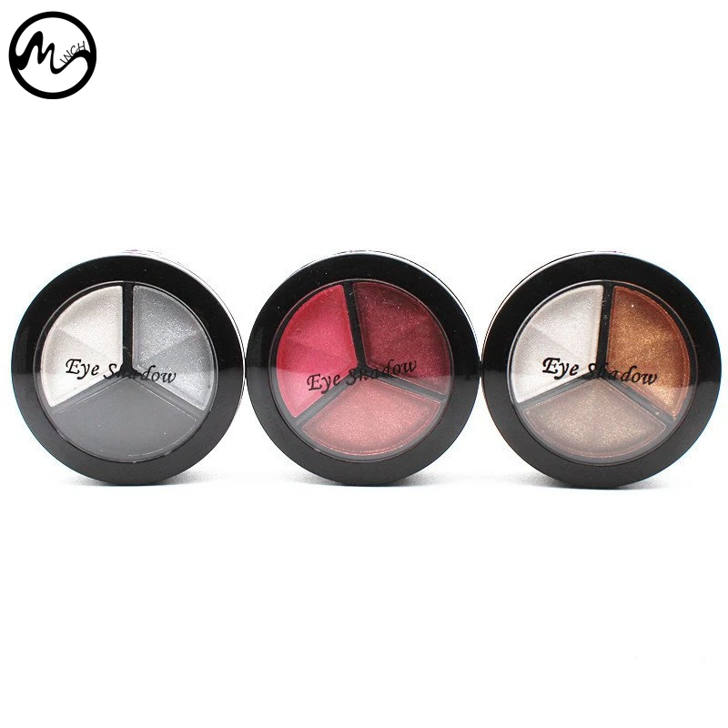 

MINCH 3 Color Eyeshadow Makeup Palette Fine Powder Smoky eyes Metal Naked Nude Eye Shadow Cosmetic brush & mirror
