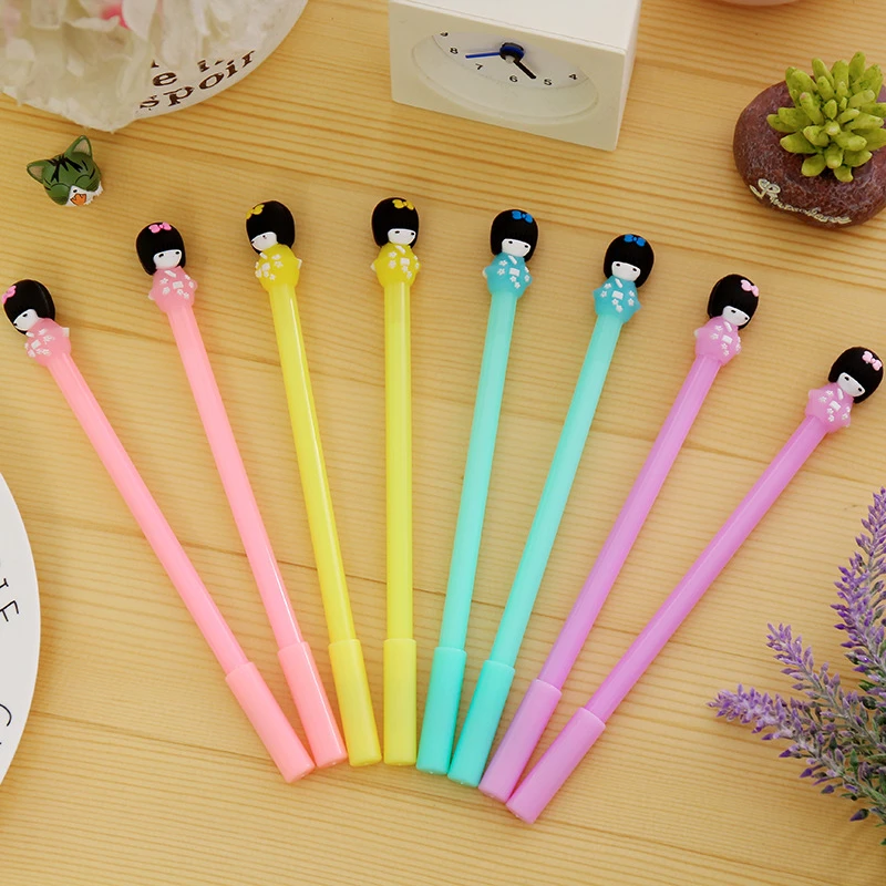 DL South Korea creative stationery jelly color kimono girl pen