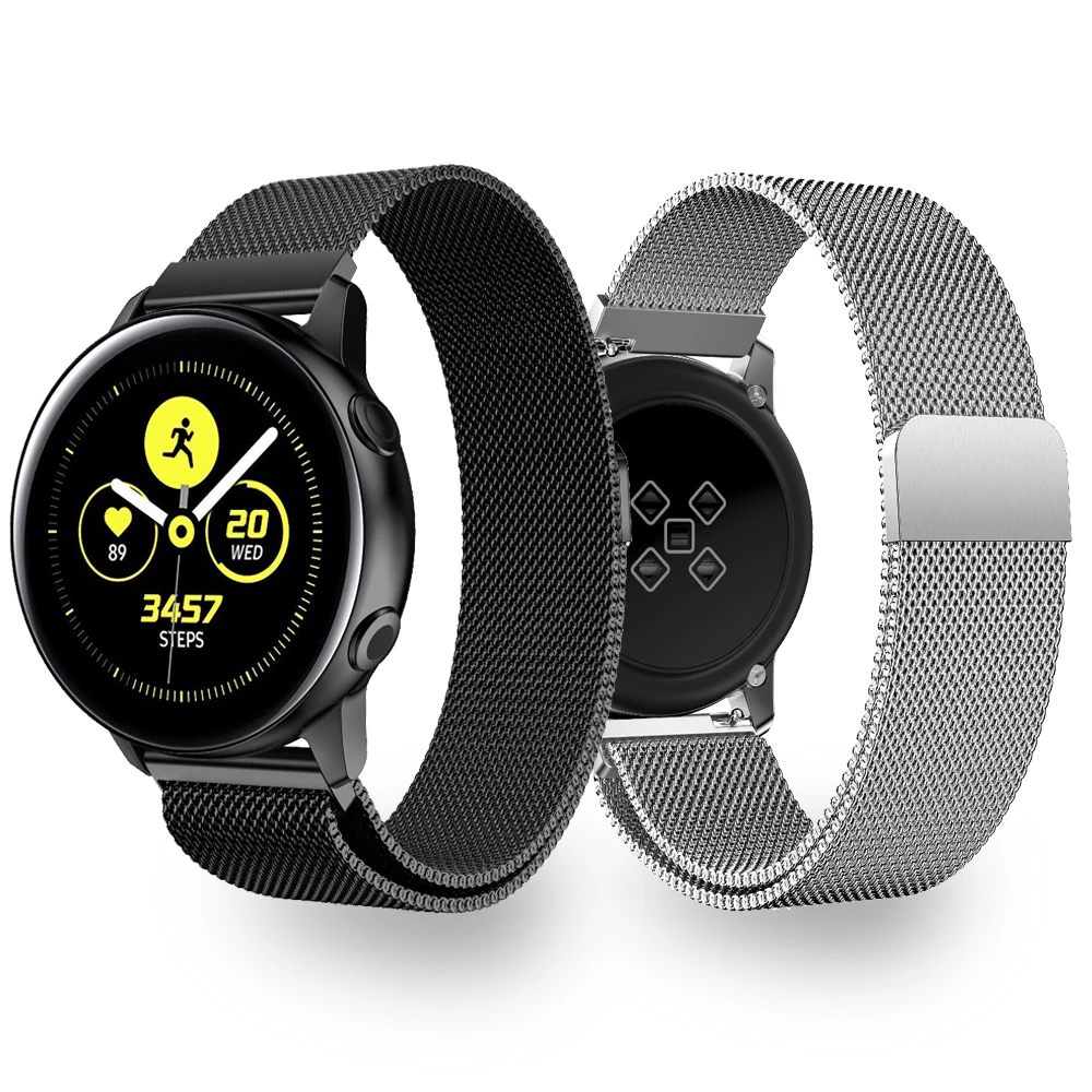 20 мм металлический Миланский Loo ремешок для samsung Galaxy Watch Active 42 браслет на запястье