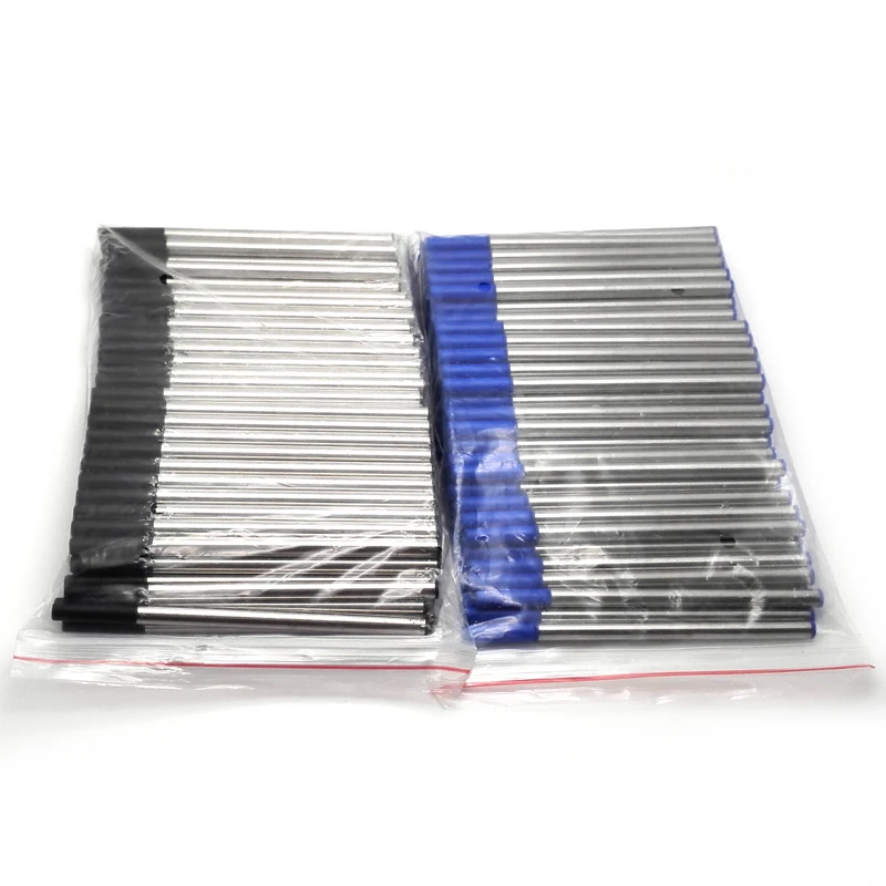 

Top cheap school supplies good quality pen refills 60pcs a lot black ink and blue ink refills for your options
