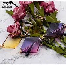 Umanco, новинка, женские солнцезащитные очки без оправы, Оттенки для женщин, индивидуальные модные брендовые дизайнерские солнцезащитные очки с бриллиантами