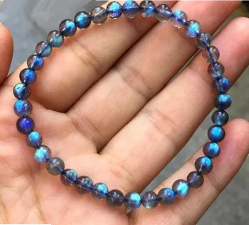 

Natural Labradorite Blue Light Beads Bracelet 4.5mm AAAA