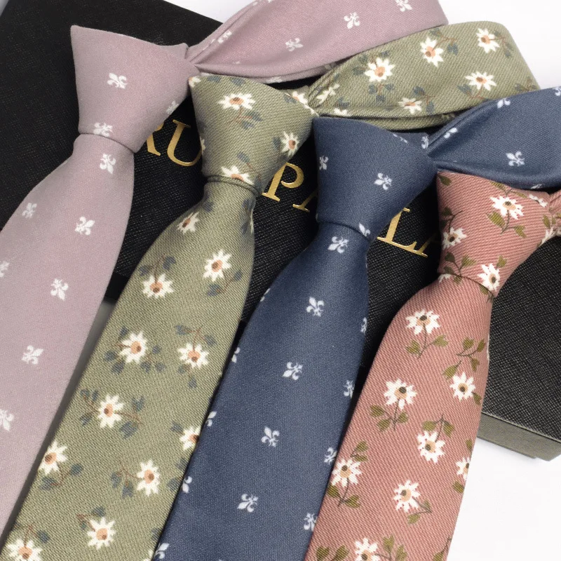 Mode 6 CM Schlank Mens Ties Set Hisdern Krawatte Baumwolle Herren Krawatten Krawatten Mens Zubehör 2019