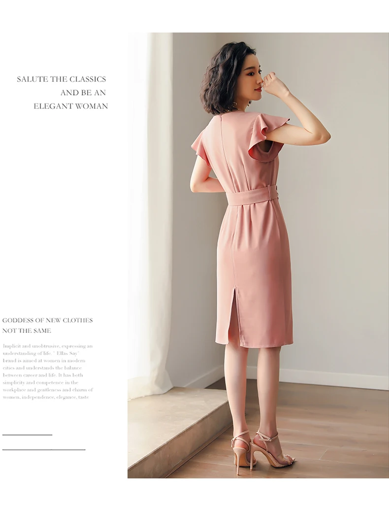 Женская элегантная одежда для работы Офисная Женская ol платье узкие платья средней длины с поясом vestidos robe Femme