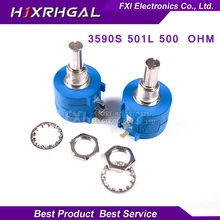 1PCS 3590S-2-501L 3590S 500 ohm 3590S-2-501 3590S-501 Precision Multiturn Potentiometer 10 Ring Adjustable Resistor