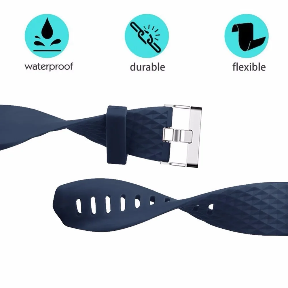 3D Silicone Replacement Straps for Fitbit Charge 2 Band Smart Watch Bracelet Wristband Strap silicone wrist strap,silicone watch strap,silicone watch band,watch strap,fitness tracker strap,smart bracelet strap