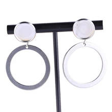 Reidgaller 3 пары подходят 12 мм кабошон основа под сережки-гвоздики из нержавеющей стали пустая Камея ободок настройки с обручи diy серьги фурнитура