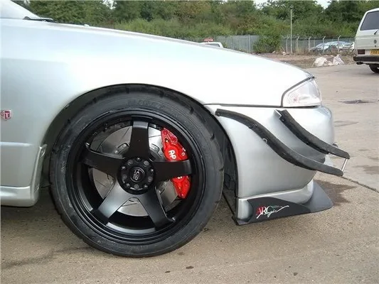 

FRP Fiber Glass TBOO Style Front Bumper Canards 4PCS Add On Fin Tuning Parts For Nissan Skyline R32 GTR Only Fit Stand Bumper