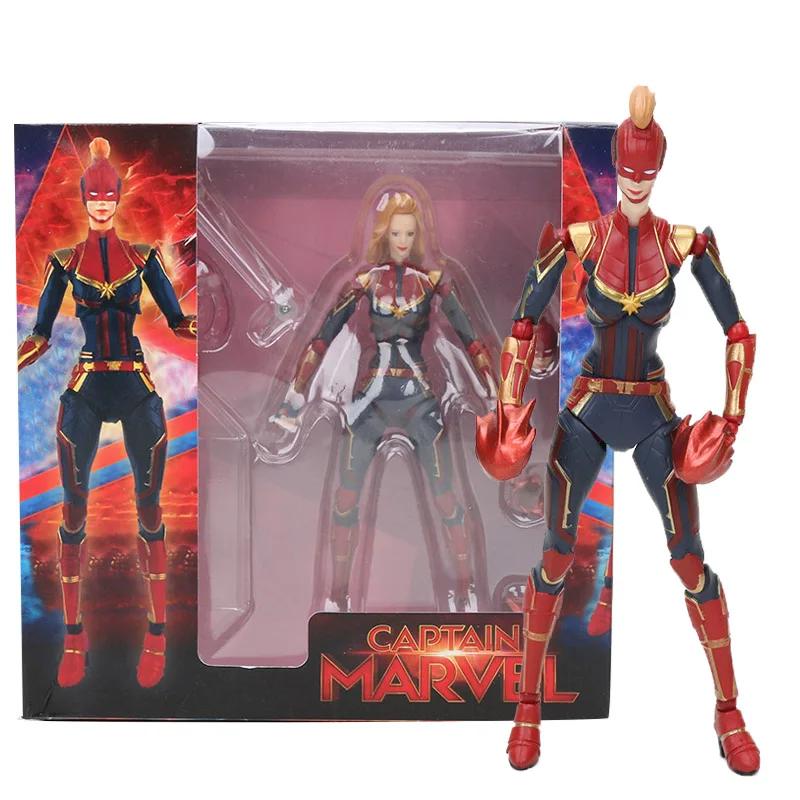 

17cm The Avenger Endgame Figure Captain Carol Danvers Revoltech Joint Movale PVC Action Figure Collection Model Toy