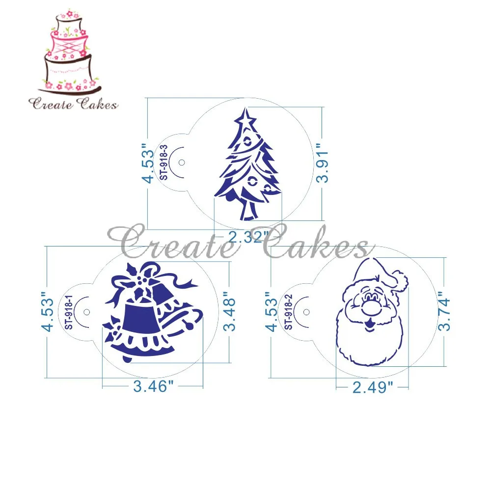 6 шт./компл. рождественские трафареты шаблон для формы для печения кекс трафарет набор торта украшения инструмент