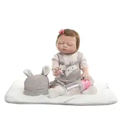 19in Кукла реборн Реалистичная полная силиконовая виниловая детская игрушка для новорожденных девочек принцесса одежда соска реалистичные